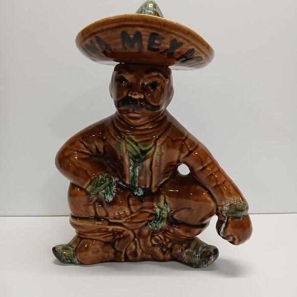 Other - Vintage Mexican Sombrero Man Liquor Decanter‎